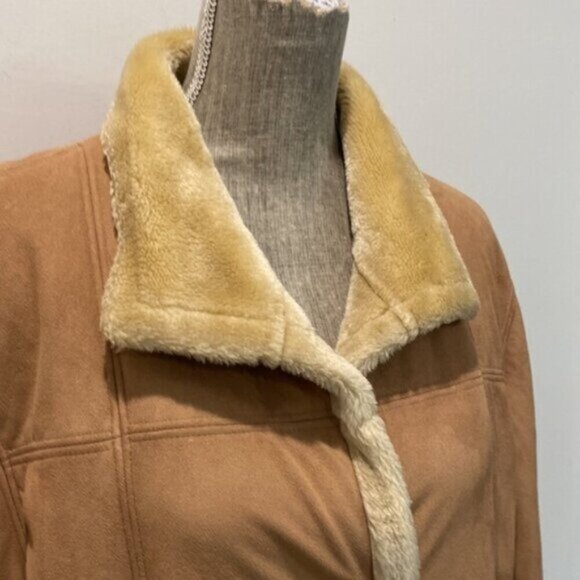 Novelti Faux Suede Shearling Coat SZ Medium - Picture 8 of 16